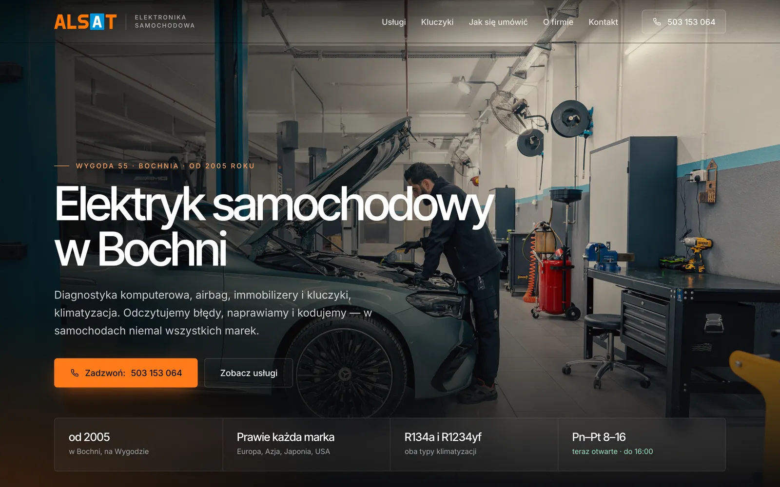 Strona Elektryk samochodowy na komputerze