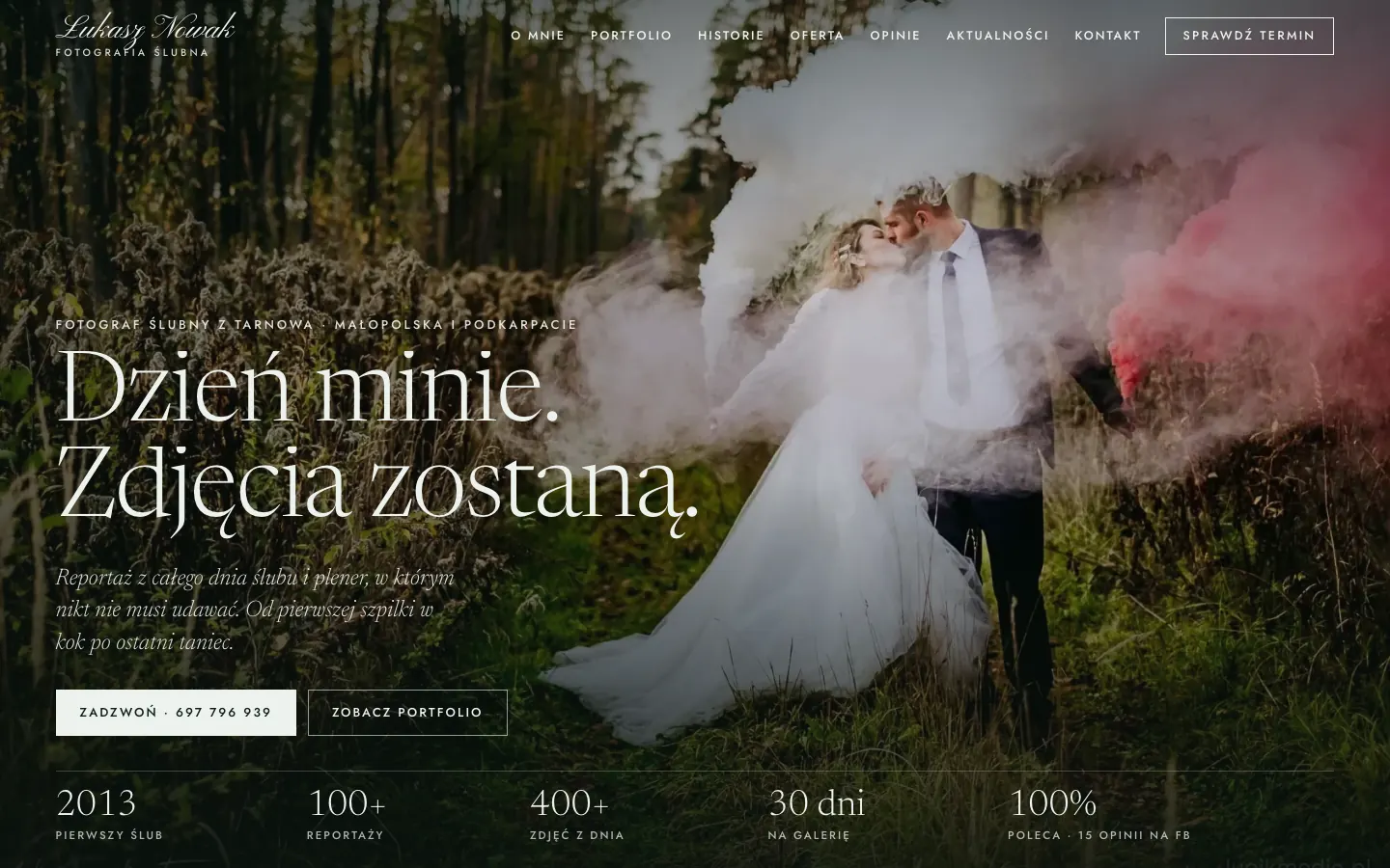 Strona Fotografia ślubna na komputerze